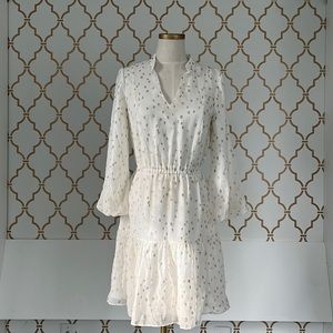 Lilly Pulitzer NWT Joella Silk Dress. Coconut Gold Metallic Silk Clip. Size 00.